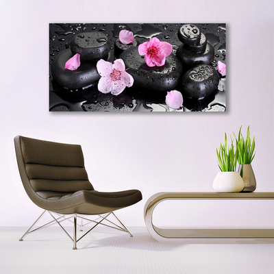 Foto in glas Flower stones art