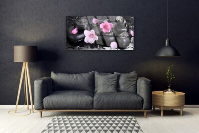 Foto in glas Flower stones art