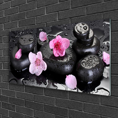 Foto in glas Flower stones art