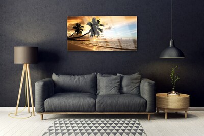 Foto in glas Palmbomen strandlandschappen