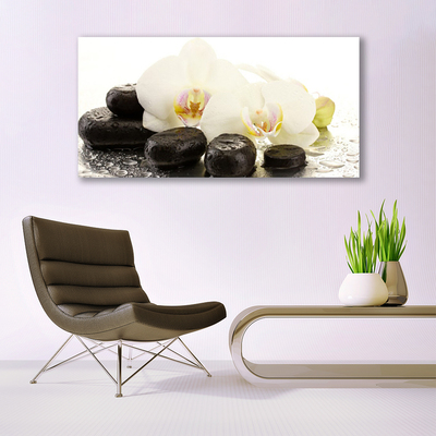 Foto in glas Flower stones art