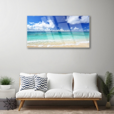 Foto in glas Sea beach landscape