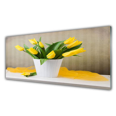 Foto in glas Tulpen bloemen plant