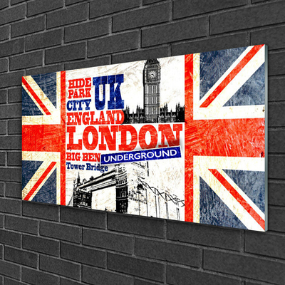 Glas foto London kunst van de vlag