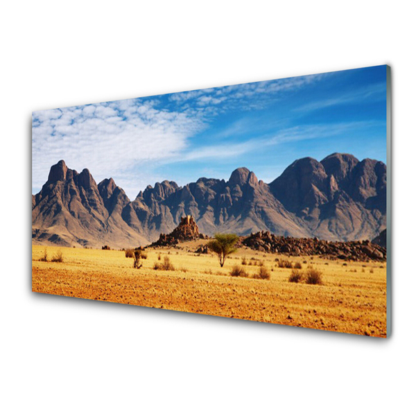 Glas foto Desert mountain landscape