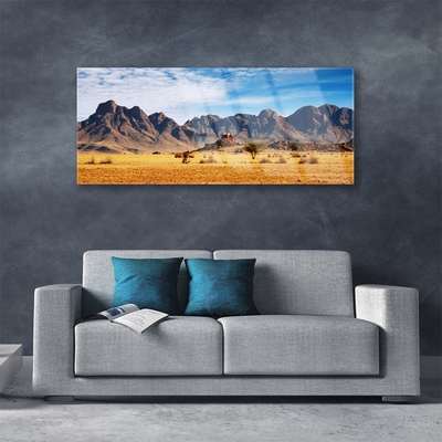 Glas foto Desert mountain landscape