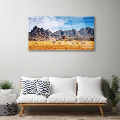 Glas foto Desert mountain landscape