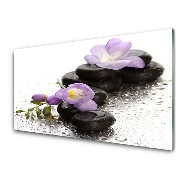 Glas foto Flower stones art