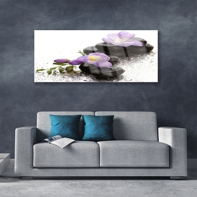 Glas foto Flower stones art