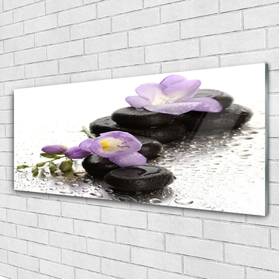 Glas foto Flower stones art