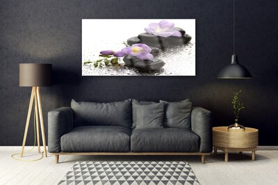 Glas foto Flower stones art