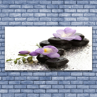 Glas foto Flower stones art