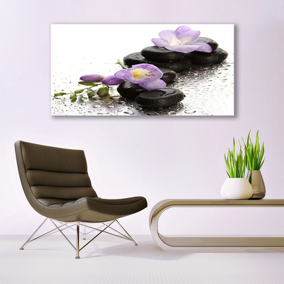 Glas foto Flower stones art