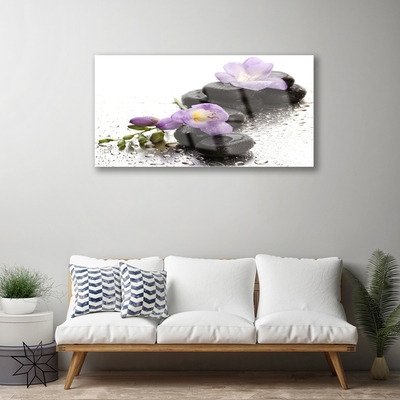 Glas foto Flower stones art