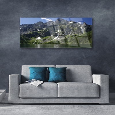 Glas foto Lake forest mountain landscape