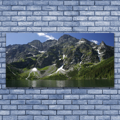 Glas foto Lake forest mountain landscape