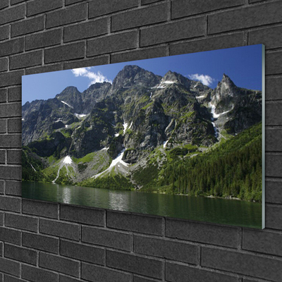 Glas foto Lake forest mountain landscape