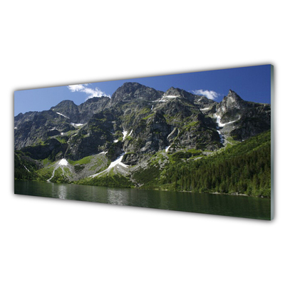 Glas foto Lake forest mountain landscape