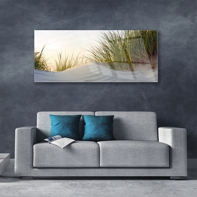 Glas foto Zand gras landschap