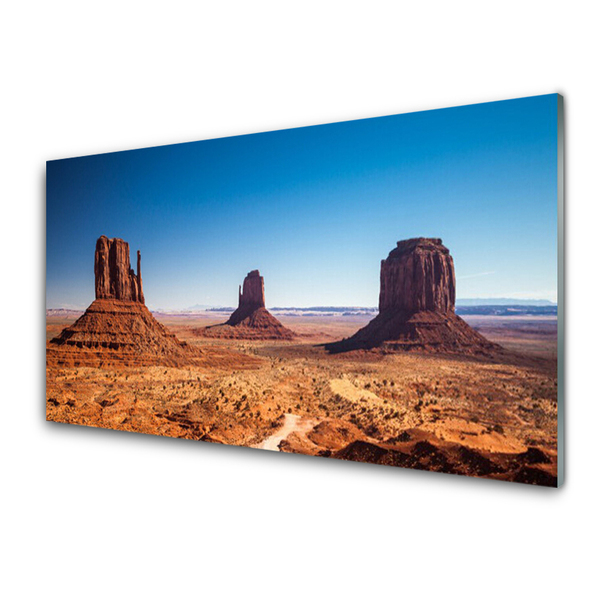 Glas foto Desert mountain landscape