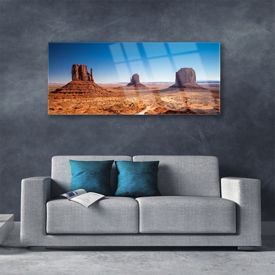 Glas foto Desert mountain landscape