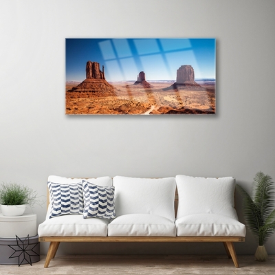 Glas foto Desert mountain landscape