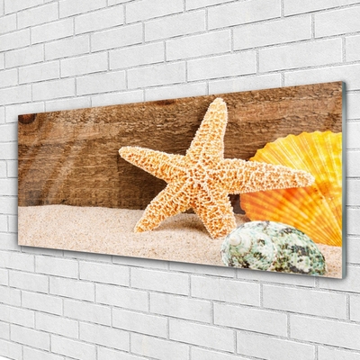 Glas foto Starfish zandkunst