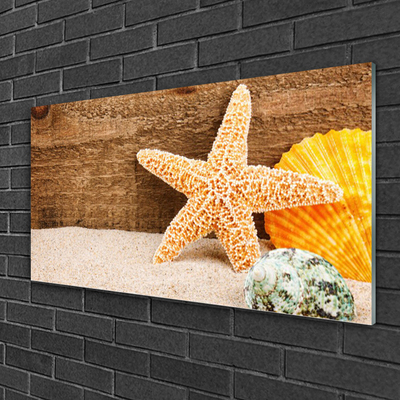 Glas foto Starfish zandkunst