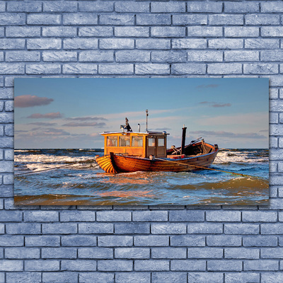 Glas foto Overzees landschap boat