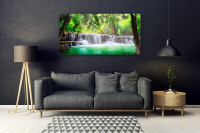Glas foto Waterval lake forest nature