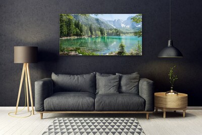 Glas foto Natuur bergen lake forest