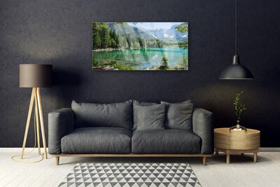 Glas foto Natuur bergen lake forest