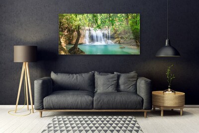 Glas foto Waterval lake forest nature