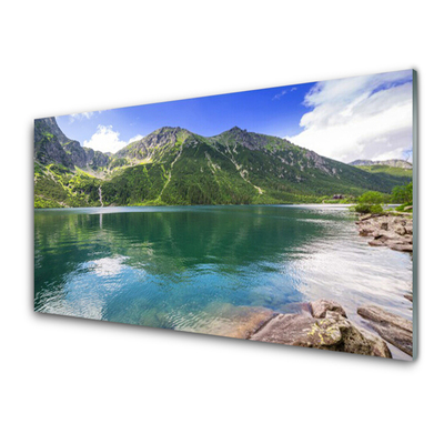 Glas foto Mountain lake landscape