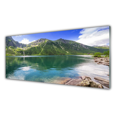 Glas foto Mountain lake landscape