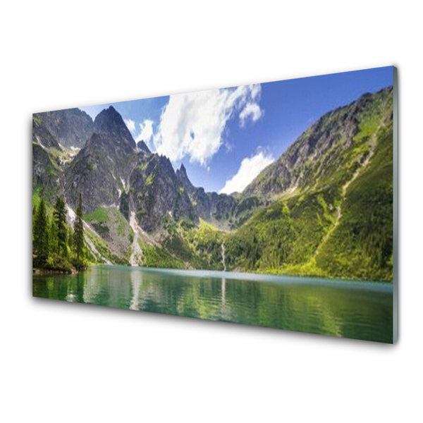 Glas foto Mountain lake landscape