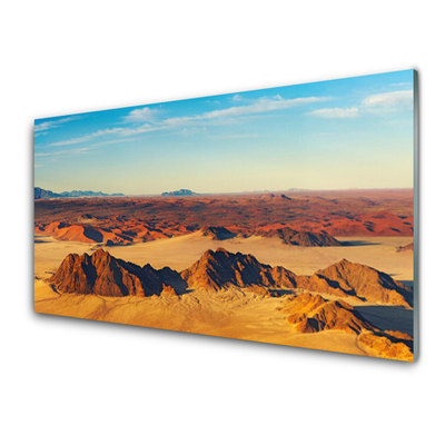 Glas foto Desert landschap van de hemel