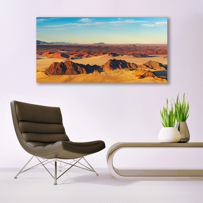 Glas foto Desert landschap van de hemel