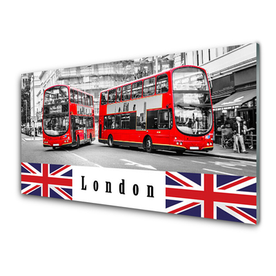 Glas foto London bus art