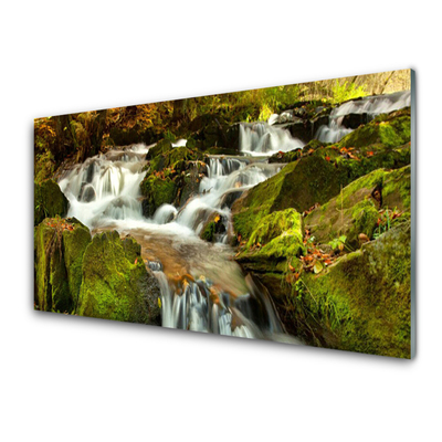 Glas foto Rocks natuur van de waterval