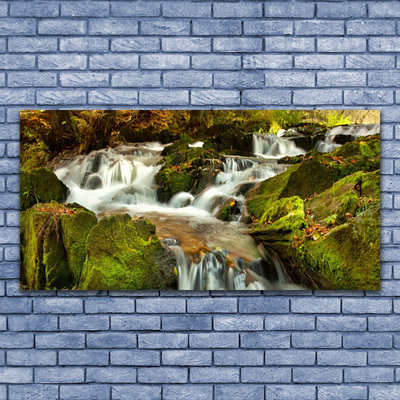 Glas foto Rocks natuur van de waterval