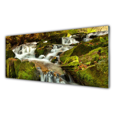 Glas foto Rocks natuur van de waterval