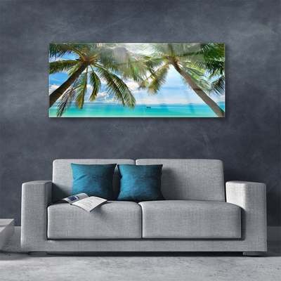 Glas foto Palm tree sea landscape