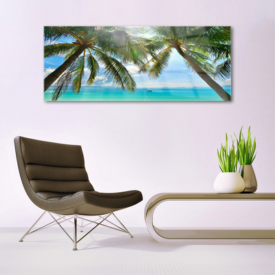 Glas foto Palm tree sea landscape