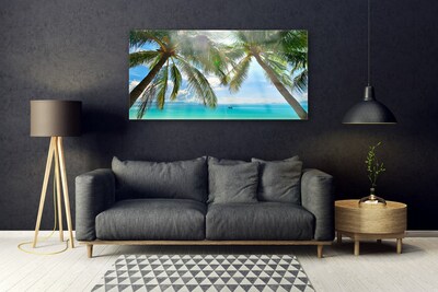 Glas foto Palm tree sea landscape