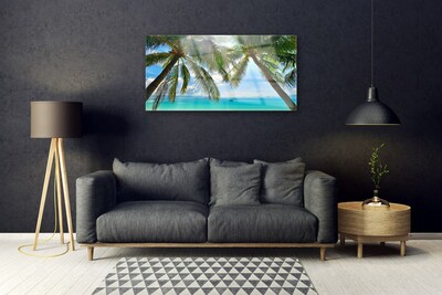 Glas foto Palm tree sea landscape