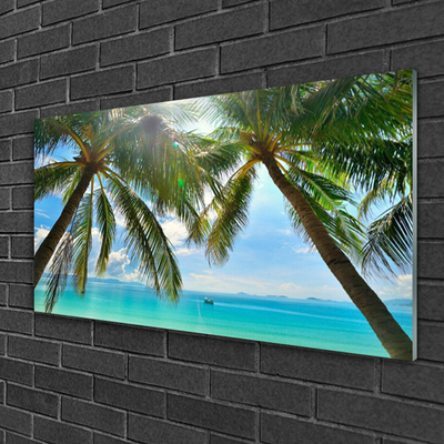 Glas foto Palm tree sea landscape