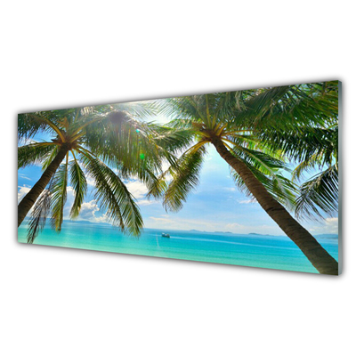 Glas foto Palm tree sea landscape