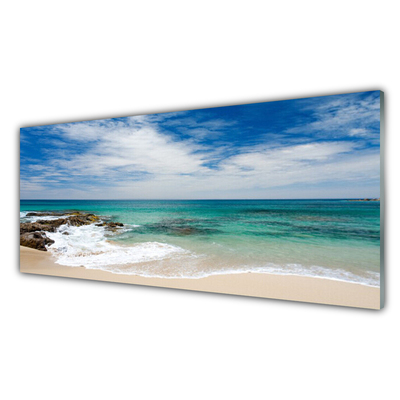Glas foto Strand zee landschap