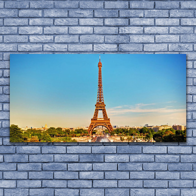 Glas foto Eiffeltoren in parijs stad
